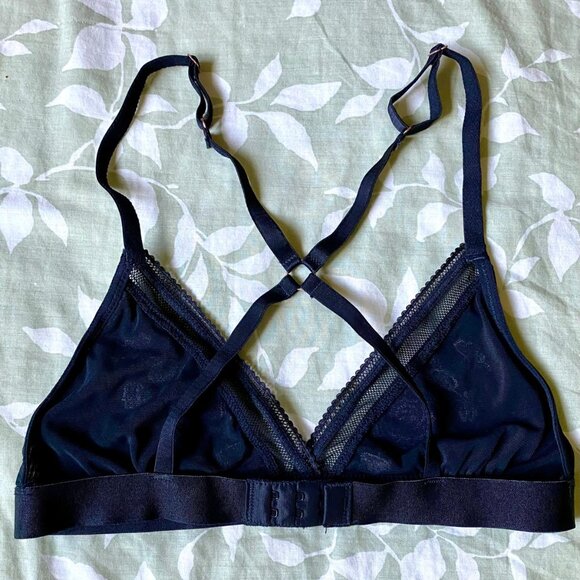 Rose + Vine Triangle Mesh Bralette - Rose - Cross Back - Light Unlined - Picture 7 of 7